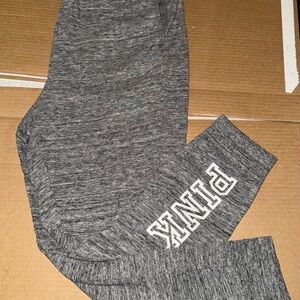 Gray PINK Logo Joggers